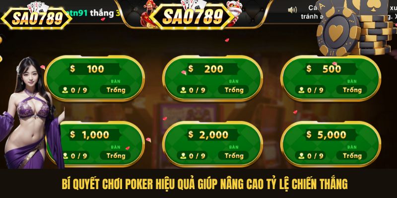 Bí quyết chơi Poker hiệu quả giúp nâng cao tỷ lệ chiến thắng